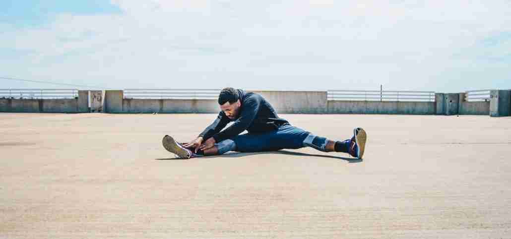 man stretching