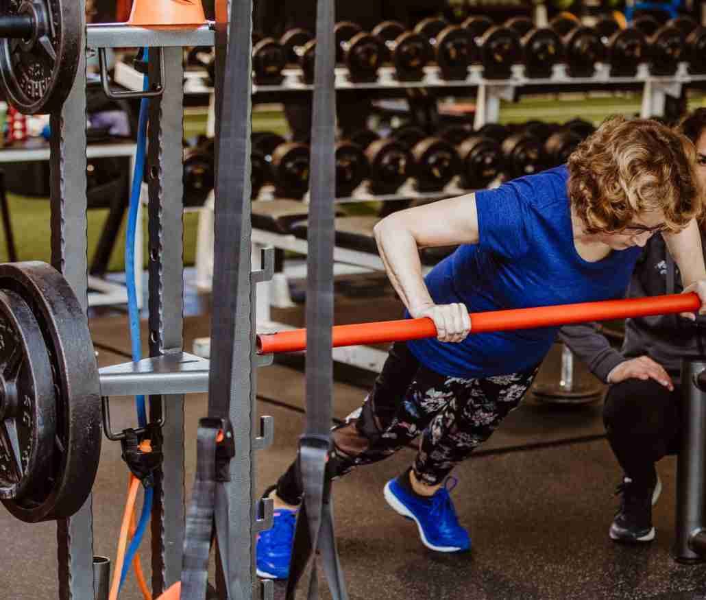 Small-group personal training session in Mystic CT facility