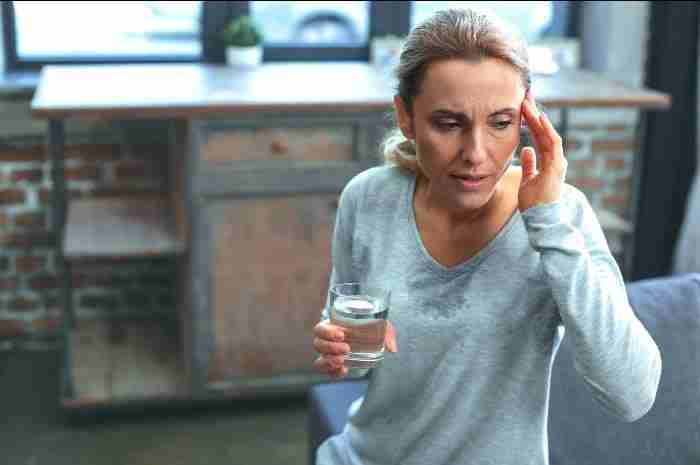 woman drinking water